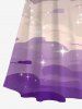 Plus Size Glitter Sparkling Star Ombre Cloud Print Hawaii Crisscross A Line Maxi Dress -  