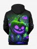 Plus Size Halloween Pumpkin Tree Glitter 3D Print Pocket Drawstring Hoodie For Men -  