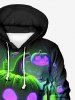 Plus Size Halloween Pumpkin Tree Glitter 3D Print Pocket Drawstring Hoodie For Men -  
