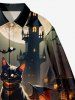Halloween Costume Glitter Pumpkin Lantern Cat Bat Castle Moon Print Plus Size Matching Set For Couples -  