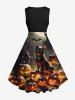 Halloween Costume Glitter Pumpkin Lantern Cat Bat Castle Moon Print Plus Size Matching Set For Couples -  