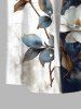 Plus Size Distressed Colorblock Flowers Leaf Print Buttons Pocket Hawaii Shirt For Men -  