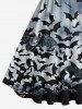 Plus Size Bat Ombre Sky Print Halloween Costume Vintage Swing A Line Dress -  
