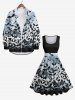 Plus Size Bat Ombre Sky Print Halloween Costume Vintage Swing A Line Dress -  