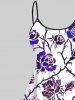 Plus Size Ombre Rose Flower Vine Print Halloween Costume High Low Asymmetric Cami Dress -  