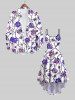 Plus Size Ombre Rose Flower Vine Print Halloween Costume High Low Asymmetric Cami Dress -  
