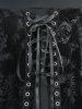 Plus Size Rose Flower Embossed Lace Up Layered Grommet Trim A Line Skirt -  