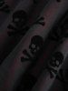 Plus Size Skull Flocking Mesh Ruched Floral Lace Ruffles Lace Up Flare Sleeve Asymmetrical Top -  