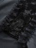 Manteau à Manches Longues en Velours avec Col à Revers en Jointif Floral et Boutons Grande-Taille - Noir M | US 10