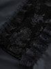 Manteau à Manches Longues en Velours avec Col à Revers en Jointif Floral et Boutons Grande-Taille - Noir M | US 10