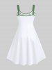 Plus Size Curved Floral Butterfly Print Hawaii Ombre A Line Tank Dress -  