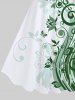 Plus Size Curved Floral Butterfly Print Hawaii Ombre A Line Tank Dress -  