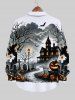Halloween Costume Pumpkin Cross Bat Tree Casstle Cloud Moon Print Plus Size Matching Outfit For Couples -  