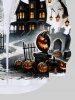 Halloween Costume Pumpkin Cross Bat Tree Casstle Cloud Moon Print Plus Size Matching Outfit For Couples -  