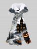 Halloween Costume Pumpkin Cross Bat Tree Casstle Cloud Moon Print Plus Size Matching Outfit For Couples -  