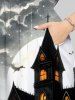 Halloween Costume Pumpkin Cross Bat Tree Casstle Cloud Moon Print Plus Size Matching Outfit For Couples -  