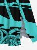 Coconut Tree Sea Colorblock Star Moon Print Plus Size Matching Hawaii Beach Outfit For Couples -  