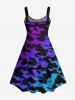 Plus Size Halloween Costume Bat Ombre Colorblock Print Tank Dress -  