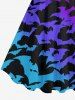 Plus Size Halloween Costume Bat Ombre Colorblock Print Tank Dress -  