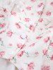 Pet's Flower Print Jacquard Embroidered Lace Trim Patchwork Rivet Button Dress -  
