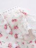 Pet's Flower Print Jacquard Embroidered Lace Trim Patchwork Rivet Button Dress -  