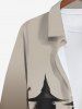 Plus Size Halloween Hat Wisard Ombre Colorblock Print Buttons Long Sleeve Shirt For Men -  