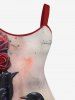 Plus Size Halloween Costume Rose Flower Crow Paint Drop Print Tank Dress -  