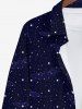 Plus Size Halloween Galaxy Star Glitter Skulls 3D Printe Long Sleeve Buttons Shirt For Men -  