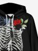 Halloween Costume Skeleton Rose Flower Leaf Butterfly Print Plus Size Matching Set For Couples -  
