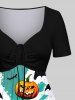 Halloween Costume Pumpkin Skeleton Bat Painting Splatter Print Plus Size Matching Set For Couples -  
