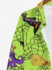 Halloween Costume Spider Web Hat Boots Broom Print Plus Size Matching Outfit For Couples -  