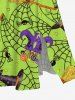 Halloween Costume Spider Web Hat Boots Broom Print Plus Size Matching Outfit For Couples -  