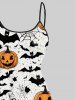 Robe D'Halloween à Bretelle Asymétrique Citrouille Chauve-souris et Toile D'Araignée Imprimés de Grande Taille - Multi-A 3X