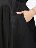 Robe Mi-Longue Ligne A Flamme et Feu Imprimé avec Poche de Grande Taille - Noir M