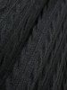 Plus Size Full Zipper Cable Knit Textured Solid Hooded Long Sleeve Sweater Coat with Scalloped Sector Belt -  
