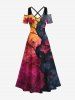 Halloween Costume Tree Branch Watercolor Floral Ombre Colorblock Print Plus Size Matching Set For Couples -  