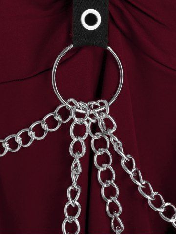 Plus  Size Gothic O Ring Chains Handkerchief Tank Top