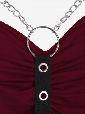 Plus  Size Gothic O Ring Chains Handkerchief Tank Top