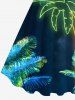 Plus Size Glitter Neon Coconut Tree Print Hawaii A Line Tank Dress -  