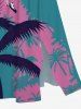 Plus Size Coconut Tree River Print Hawaii Split Pocket A Line Midi Dress -  