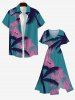 Plus Size Coconut Tree River Print Hawaii Split Pocket A Line Midi Dress -  