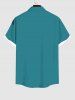 Plus Size Coconut Tree River Print Hawaii Button Pocket Shirt For Men -  