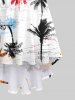 Plus Size Ink Painting Colorful Coconut Tree Print Hawaii High Low Asymmetric Cami Dress -  