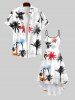 Plus Size Ink Painting Colorful Coconut Tree Print Hawaii High Low Asymmetric Cami Dress -  