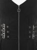 Plus Size Skull Mesh Lace Patchwork Full Zipper Straps Grommet Buckle A Line Tank Dress -  