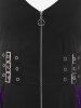 Plus Size Skull Mesh Lace Patchwork Full Zipper Straps Grommet Buckle A Line Tank Dress -  