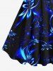 Plus Size Flowers Glitter 3D Print Hawaii Tank Dress -  
