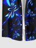 Plus Size Flowers Glitter 3D Print Buttons Pocket Hawaii Shirt For Men -  