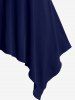 Plus Size Lace Up Zipper Crisscross Handkerchief Tank Top -  