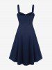Plus Size Grommets Lace Up Buckles Zipper High Low Midi Dress -  